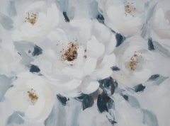 Obraz ręcznie malowany 80 x 60 cm Biały