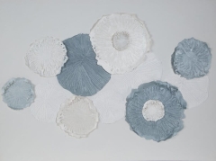 Obraz ręcznie malowany 120 x 90 cm Biały