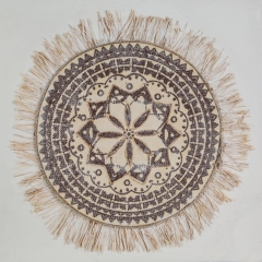 Obraz ręcznie malowany 60 x 60 cm Beżowy