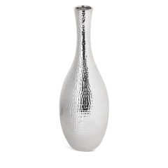 WAZON DEKORACYJNY ERNA 17X50 CM SREBRNY