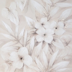 Obraz ręcznie malowany 90 x 90 cm Beżowy