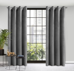 Zasłona Velvet Welur Welwet 140X250 Grafitowa kółka DO SALONU SYPIALNI