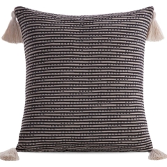 Poszewka Dekoracyjna BOHO Eko Beż 6 45X45 Czarna