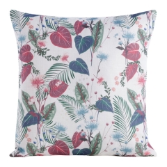 Poszewka w kwiaty ORTEX 45X45 Bordowa