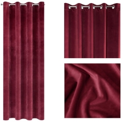 ZASŁONA welwet welur velvet kółka 140X250 BORDOWA