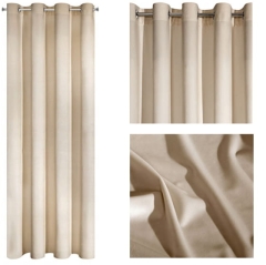 ZASŁONA welwet welur velvet kółka 140X250 BEŻOWA
