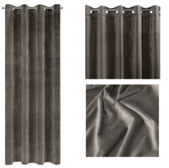 ZASŁONA welwet welur velvet kółka 140X250 GRAFITOWA