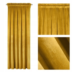 Zasłona Velvet Welur Welwet 140X270 Musztardowa