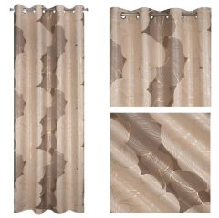 FREZJA BEŻOWA ZASŁONA ZACIEMNIAJĄCA ZŁOTE LIŚCIE