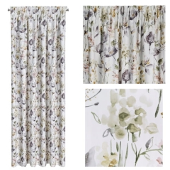 Zasłona zaciemniająca wzór kwiatów 140X270 taśma