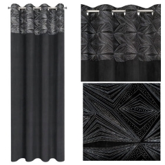 Zasłona gotowa ortex welwet 140X250 Czarna