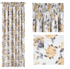 BIAŁA ZASŁONA Z WELWETU TAŚMA HORTENSJE 140x270cm