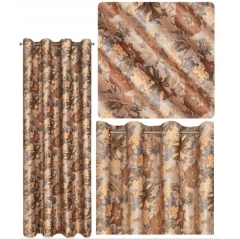 ZASŁONA WELWETOWA RUDA KWIATY NA PRZELOTKI 140X250