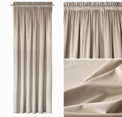 GŁADKA ZASŁONA WELWET VELVET 135x300 BEŻOWA