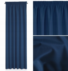Matowa zasłona na taśmie 140x270 granatowa gładka