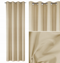ZASŁONA 140x250 NA KOŁACH GŁADKA BEŻOWA