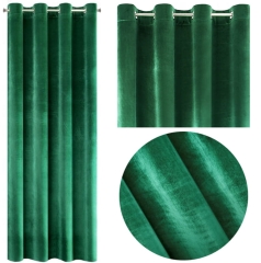 ZASŁONA WELUR VELVET PRZELOTKI 140X250 CM ZIELONA