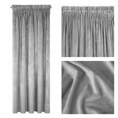 ZASŁONA welwet welur velvet TAŚMA 140X270 SZARA