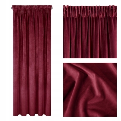 ZASŁONA welwet welur velvet TAŚMA 140X270 BORDOWA