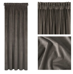 ZASŁONA welwet welur velvet TAŚMA 140X270 GRAFITOWA