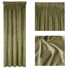 ZASŁONA welwet welur velvet TAŚMA 140X270 OLIWKOWA