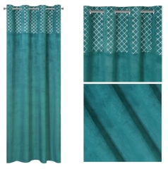 ZASŁONA GOTOWA welur velvet 140X250 CM Turkusowa