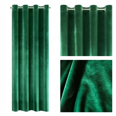 ZASŁONA WELUR VELVET PRZELOTKI 140X250 CM ZIELONA