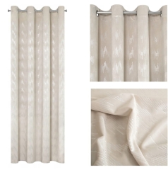 Zasłona welwet złoty nadruk welur 140X250 Beżowa