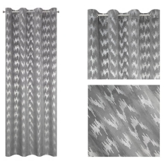 Zasłona welwet złoty nadruk welur 140X250 Grafitowa