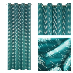 Zasłona welwet złoty nadruk welur 140X250 Turkusowa