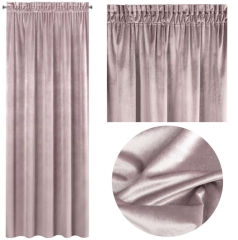 ZASŁONA WELUR VELVET NA TAŚMIE 140X270 CM PUDROWA