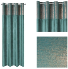 ZASŁONA welwet welur srebrna 140X250 CM turkus