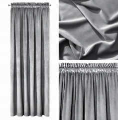 Zasłona Velvet Welur Welwet NA TAŚMIE 140X270 Szara