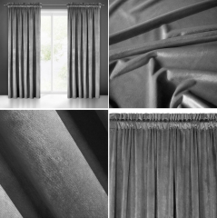 Zasłona Velvet Welur Welwet taśma 140X270 stalowa