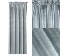 ZASŁONA WELUR VELVET NA TAŚMIE 140X300 CM SZARA