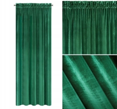 ZASŁONA WELUR VELVET NA TAŚMIE 140X300 CM ZIELONA