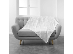 Koc Pled Narzuta BIAŁY CALYSSA 125x150