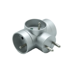 Rozgałęźnik 3x16A+Z Srebrny