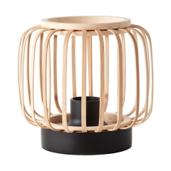 Lampa stołowa Pecan czarno-beżowa E27 Inspire