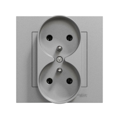 Gniazdo podwójne Miluz aluminium Schneider