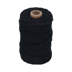 Sznurek bawełniany 3 mm x 50 m pleciony czarny Suki