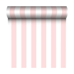 Tapeta w pasy Grand Stripes biało-różowa winylowa na flizelinie