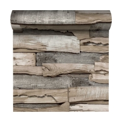 Tapeta Wood beżowa imitacja deski winylowa na flizelinie