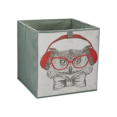 Pudełko tekstylne Spaceo Kub 31 x 31 x 31 cm sowa