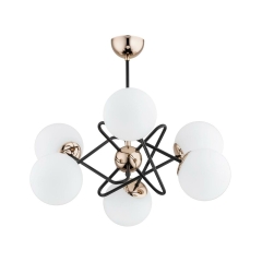 Lampa wisząca Virginia biało-złota 6 x E14 Alfa