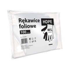 Rękawice ochronne foliowe 100 szt. r. M / L HDPE