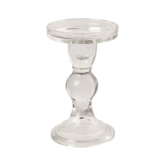 Świecznik na świecę stołową Glam wys. 14 cm transparentny