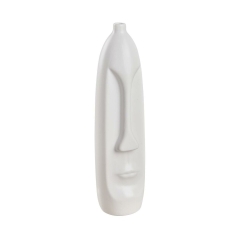Wazon ceramiczny Face biały wys. 39 cm