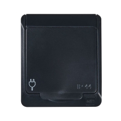 Gniazdo pojedyncze Hermes IP44 czarny ELEKTRO-PLAST