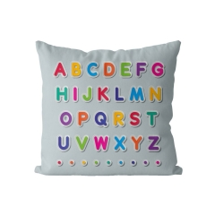 Poduszka dla dzieci Schoolmania Alfabet szara 45 x 45 cm